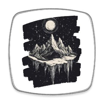 Berge - Viereckiger Kühlschrankmagnet - Weiß - Vorne