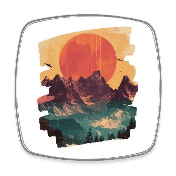 Berge - Viereckiger Kühlschrankmagnet - Weiß - Vorne