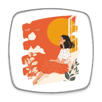Relax Meditation Selfcare Me-Time - Viereckiger Kühlschrankmagnet - Weiß - Vorne