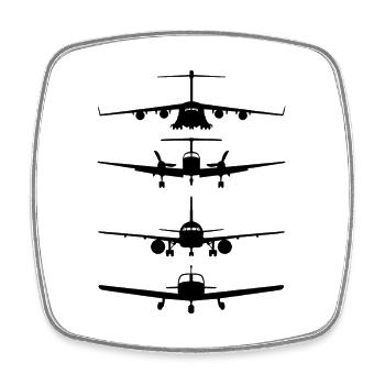 Avions - Magnet carré - blanc - Devant