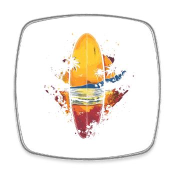 Surfboard - Square fridge magnet - white - Front