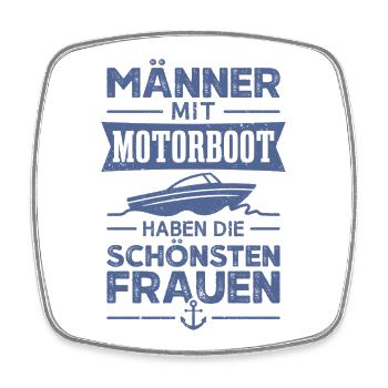 Motorboot Bootfahren Bootsfahrer Boot - Viereckiger Kühlschrankmagnet - Weiß - Vorne