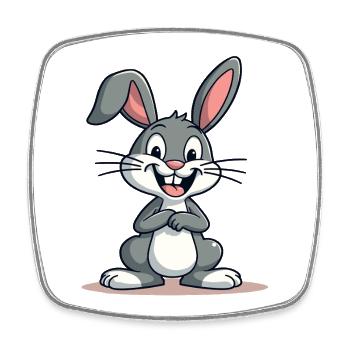 Lustiger Osterhase Niedlicher Hase Ostern - Viereckiger Kühlschrankmagnet - Weiß - Vorne