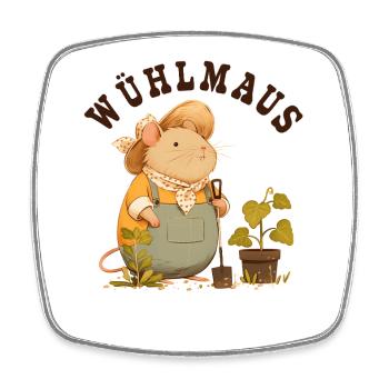 Wühlmaus Hobbygärtnerin Gärtnerin Garten Geschenk - Viereckiger Kühlschrankmagnet - Weiß - Vorne