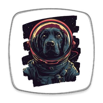 Astronaute du Labrador - Magnet carré - blanc - Devant