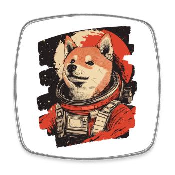 Shiba Inu Astronaut - Viereckiger Kühlschrankmagnet - Weiß - Vorne