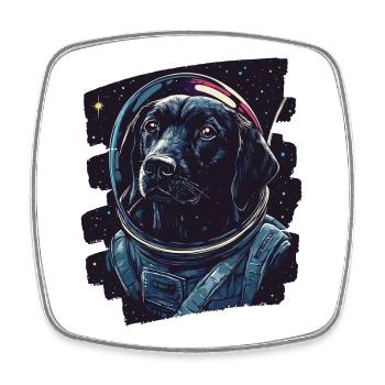 Astronaute du Labrador - Magnet carré - blanc - Devant