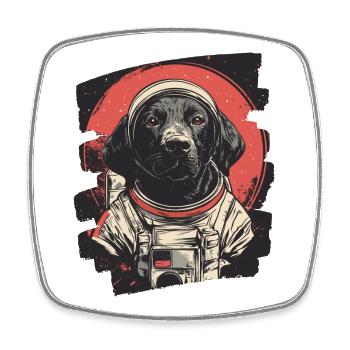 Astronaute du Labrador - Magnet carré - blanc - Devant