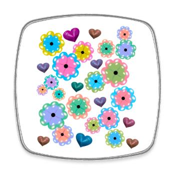 Frühlingsanfang Frühling Blumen Blume Herz Herzen - Viereckiger Kühlschrankmagnet - Weiß - Vorne