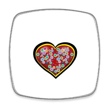 Blumen Herz Herzen Valentin Muttertag - Viereckiger Kühlschrankmagnet - Weiß - Vorne