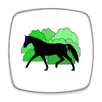 Pferd Pferde Rappe - Viereckiger Kühlschrankmagnet - Weiß - Vorne