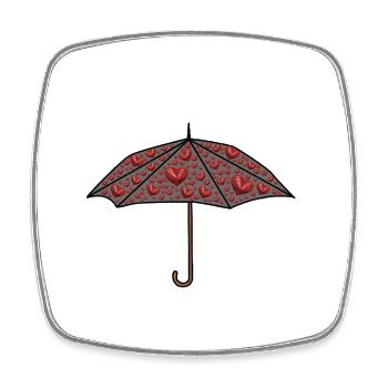 Umbrella Heart Hearts Valentine's Day - Square fridge magnet - white - Front