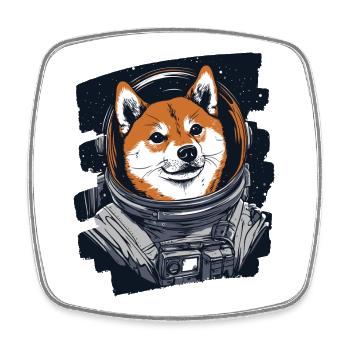 Shiba Inu Astronaut - Viereckiger Kühlschrankmagnet - Weiß - Vorne