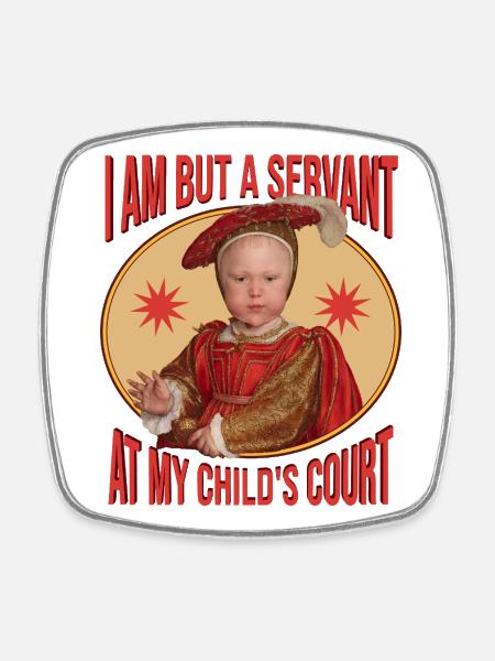Renaissance Parenting Ironie - Viereckiger Kühlschrankmagnet - Weiß