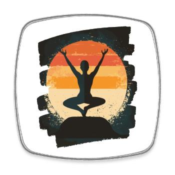 Yoga Namaste Meditation - Viereckiger Kühlschrankmagnet - Weiß - Vorne