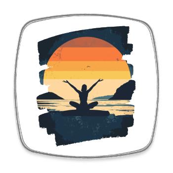 Yoga Namaste Meditation - Viereckiger Kühlschrankmagnet - Weiß - Vorne