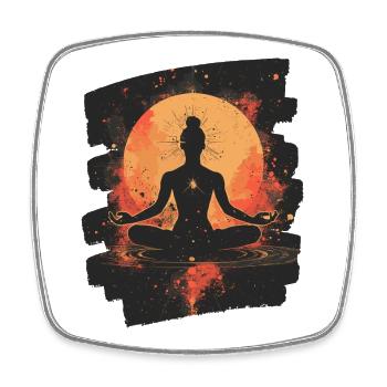 Yoga Namaste Meditation - Viereckiger Kühlschrankmagnet - Weiß - Vorne