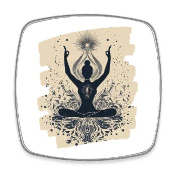Yoga Namaste Meditation - Square fridge magnet - white - Front