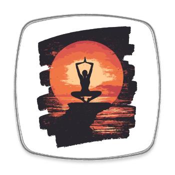 Yoga Namaste Meditation - Viereckiger Kühlschrankmagnet - Weiß - Vorne