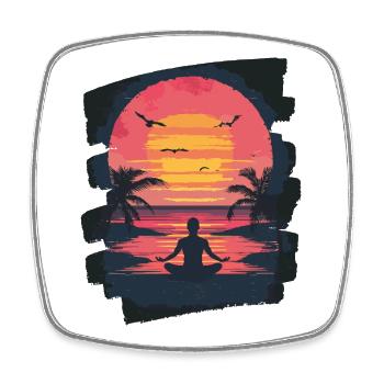 Yoga Namaste Meditation - Viereckiger Kühlschrankmagnet - Weiß - Vorne