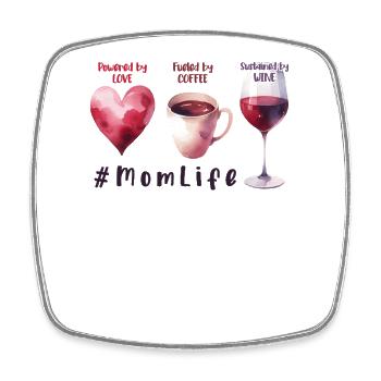 Coffee Wine Love Watercolor Mother's Day Gift - Square fridge magnet - white - Front