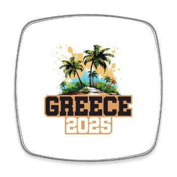 Greece 2025 Palm Trees - Square fridge magnet - white - Front