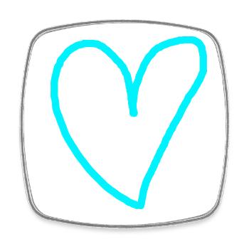 Heart turquoise gift idea cyan blue green teal - Square fridge magnet - white - Front