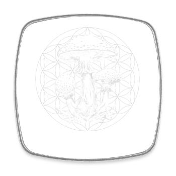 Amanita & Blume des Lebens | Mystische Naturkunst - Viereckiger Kühlschrankmagnet - Weiß - Vorne