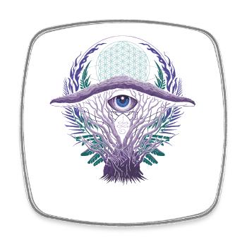 Pilze des dritten Auges | Mystisches Visionsdesign - Viereckiger Kühlschrankmagnet - Weiß - Vorne