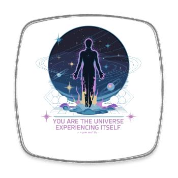 Himmlisches Wesen | Alan Watts Zitat Design - Viereckiger Kühlschrankmagnet - Weiß - Vorne