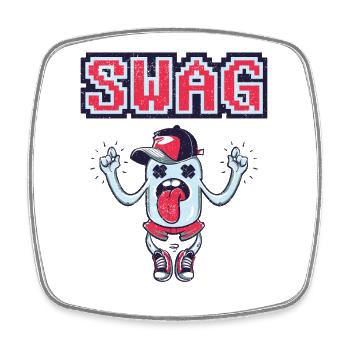 Swag Cartoon – Retro Style - Viereckiger Kühlschrankmagnet - Weiß - Vorne