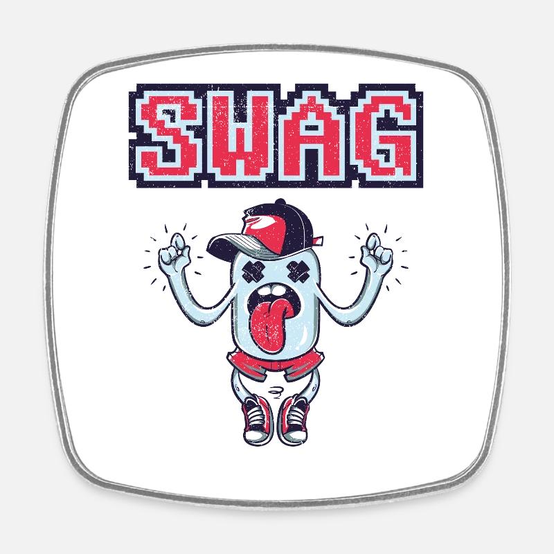 Swag Cartoon – Style rétro - Magnet carré - blanc