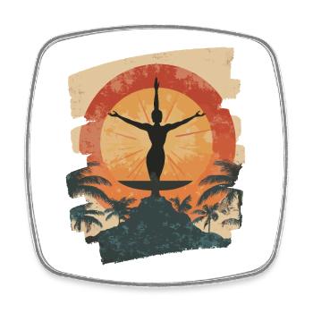 Yoga Namaste Meditation - Viereckiger Kühlschrankmagnet - Weiß - Vorne