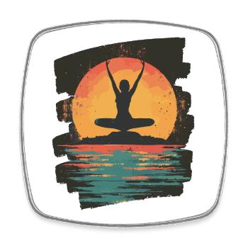 Yoga Namaste Meditation - Viereckiger Kühlschrankmagnet - Weiß - Vorne