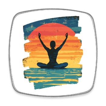 Yoga Namaste Meditation - Viereckiger Kühlschrankmagnet - Weiß - Vorne