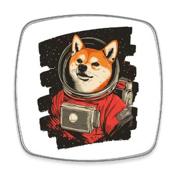 Shiba Inu Astronaut - Viereckiger Kühlschrankmagnet - Weiß - Vorne