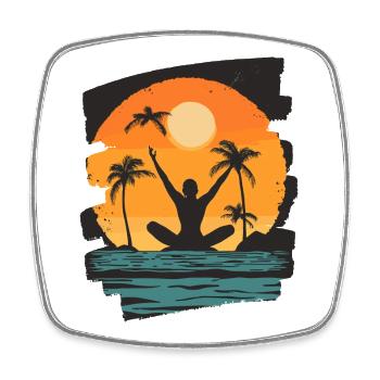 Yoga Namaste Meditation - Viereckiger Kühlschrankmagnet - Weiß - Vorne