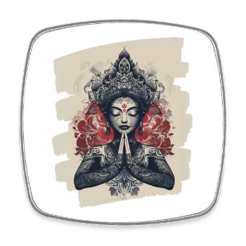 Yoga Namaste Meditation - Viereckiger Kühlschrankmagnet - Weiß - Vorne