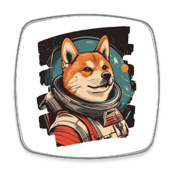 Shiba Inu Astronaut - Viereckiger Kühlschrankmagnet - Weiß - Vorne