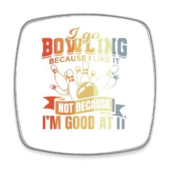 Bowling joke - Square fridge magnet - white - Front