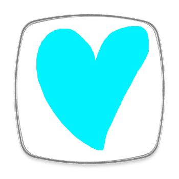 Herz türkis cyan Geschenkidee grün blau - Viereckiger Kühlschrankmagnet - Weiß - Vorne
