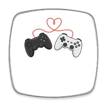 Heartwired Controllers Duo - Square fridge magnet - white - Front