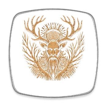 Leshy Forest Spirit | Slavic Myth Art - Square fridge magnet - white - Front