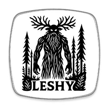 Leshy Geist | Slawischer Waldschützer - Viereckiger Kühlschrankmagnet - Weiß - Vorne