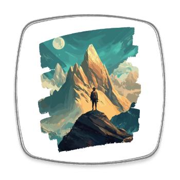 Berge - Viereckiger Kühlschrankmagnet - Weiß - Vorne
