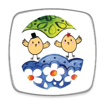 Frohe Ostern - Viereckiger Kühlschrankmagnet - Weiß - Vorne