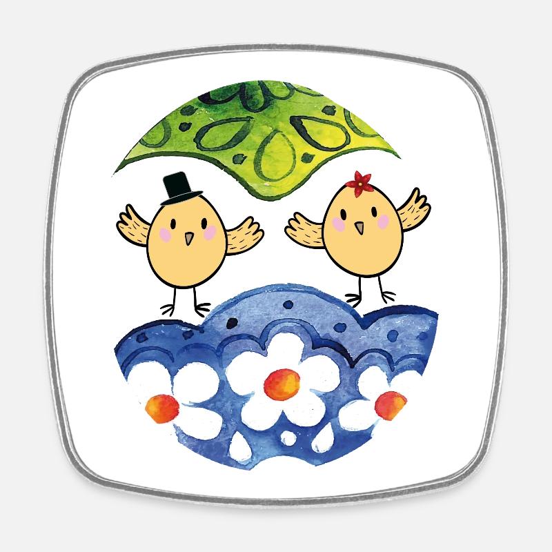 Frohe Ostern - Viereckiger Kühlschrankmagnet - Weiß