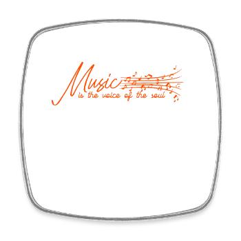 Music is the voice of the soul - sheet music - Square fridge magnet - white - Front