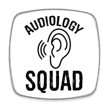 Escouade d’audiologie - Magnet carré - blanc - Devant