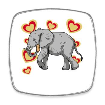 Elefant Elefanten Kinder Erdnuss - Viereckiger Kühlschrankmagnet - Weiß - Vorne